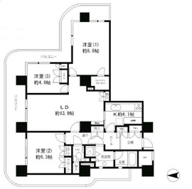 リバーポイントタワー 701 間取り図