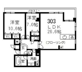 レガロ高輪 303 間取り図