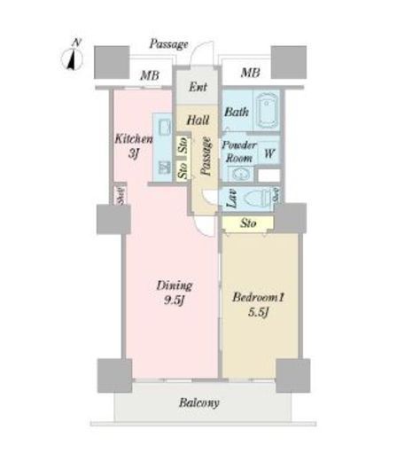 天王洲ビュータワー 1002 間取り図