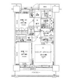 ベイクレストタワー 25階 間取り図