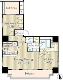 アクシオール三田 1403 間取り図