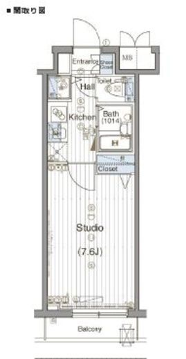 グランド・ガーラ神田 2階 間取り図