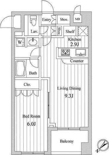 スペーシア三軒茶屋弐番館 217 間取り図