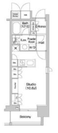 コンフォリア北参道 1404 間取り図