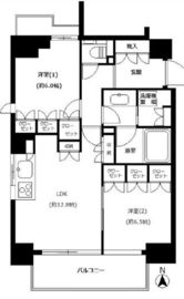 パークハウス麻布十番アーバンス 6階 間取り図