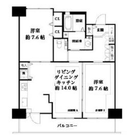 河田町ガーデン 3-403 間取り図