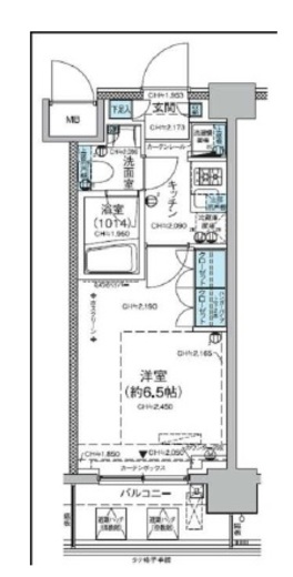 レジディア蒲田5 1003 間取り図