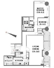 赤坂溜池タワーレジデンス 1906 間取り図
