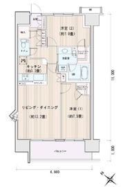 エスティメゾン豊洲レジデンス A1014 間取り図