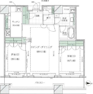 コンシェリア西新宿タワーズウエスト 33階 間取り図