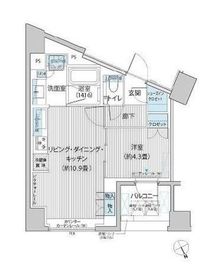 ヘキサート六本木 401 間取り図