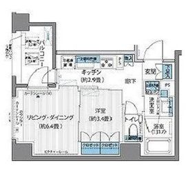 ヘキサート六本木 403 間取り図