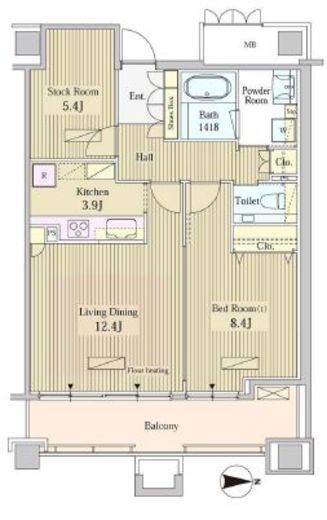 モメント汐留 2304 間取り図