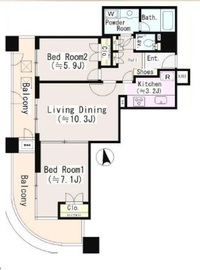 西早稲田東ウイング 9階 間取り図