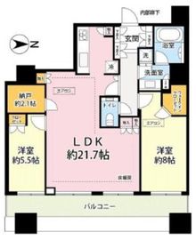 プラウドタワー東五反田 23階 間取り図