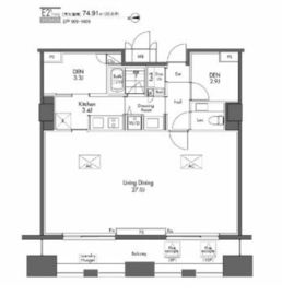 グラディート汐留ロッソ 1213 間取り図