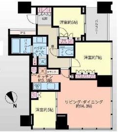 シティタワー麻布十番 11階 間取り図