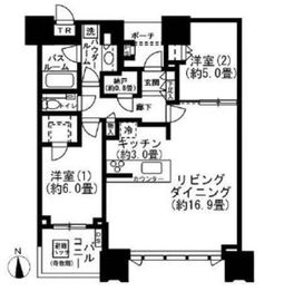 ドゥ・トゥール 40階 間取り図