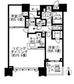 ドゥ・トゥール 40階 間取り図