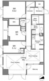 ブランズ麻布狸穴町 6階 間取り図