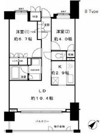 御殿山南パークハウス 5階 間取り図