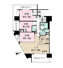 ザ・パークハウス中野坂上レジデンス 7階 間取り図