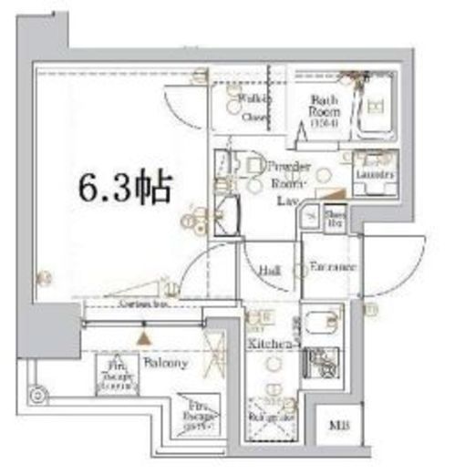 ヴァローレスパジオ清澄白河 4階 間取り図