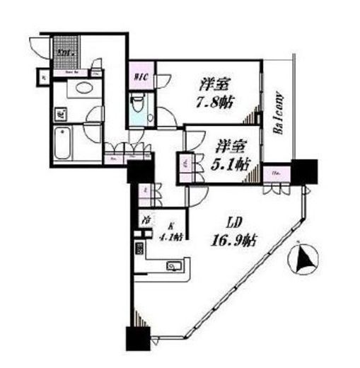 白金タワー 25階 間取り図