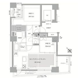 エルスタンザ文京白山 2階 間取り図