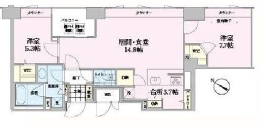 東神田テラスレジデンス 1207 間取り図
