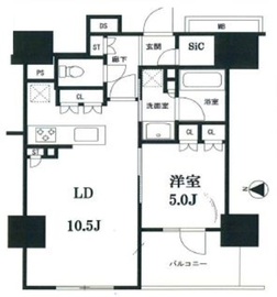 ルネ神田和泉町 5階 間取り図