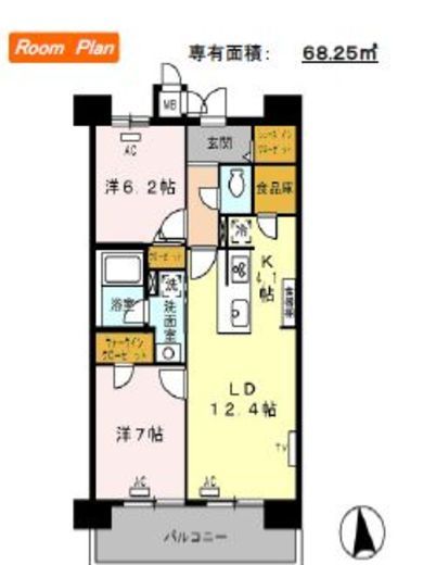 ロイヤルパークス西新井 514 間取り図