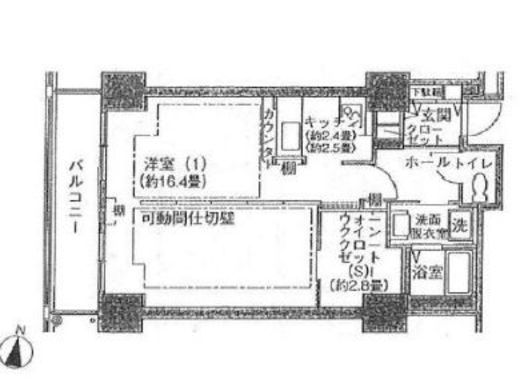 シティコート目黒 4-205 間取り図
