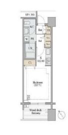 シャレール広尾 1-605 間取り図