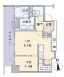 グランリビオ高輪三丁目 9階 間取り図