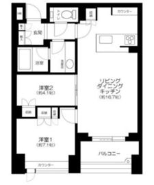 恵比寿パークハウス 6階 間取り図