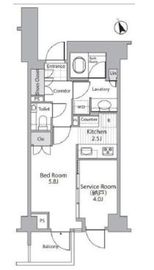 ブランズ六本木 2階 間取り図