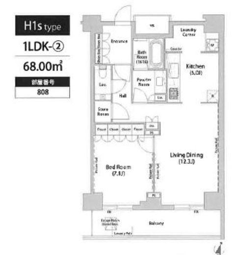 飯田橋ガーデンフラッツ 808 間取り図