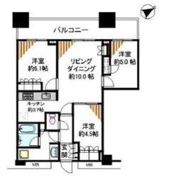 アトラスタワー西新宿 22階 間取り図