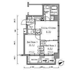 パークアクシス門前仲町 305 間取り図