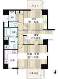 グランドシティ白山 7階 間取り図