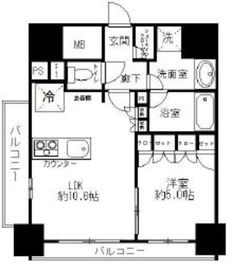 リリーゼ東京新富町 4階 間取り図