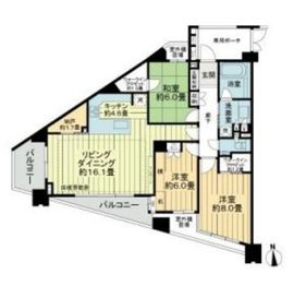 ライオンズ外苑の杜 6階 間取り図