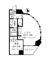 ニューシティアパートメンツ千駄ヶ谷2 1301 間取り図