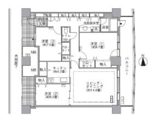 アクティ汐留 2404 間取り図