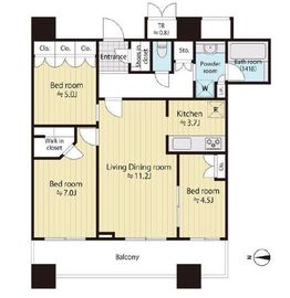 パークタワーグランスカイ 32階 間取り図