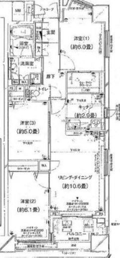 クレストフォルム日本橋水天宮 7階 間取り図