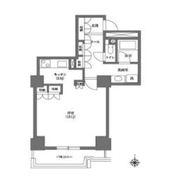 文京グリーンコートビュータワー本駒込 B408 間取り図