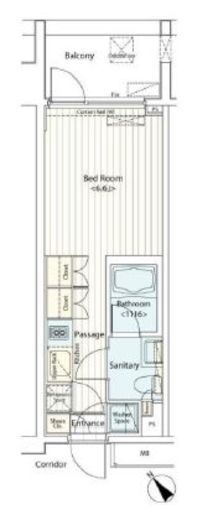 カスタリア大塚 1005 間取り図