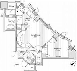 カスタリア目黒かむろ坂 307 間取り図